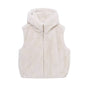 Fall Casual Hooded Artificial Fur Sleeveless Coat Women