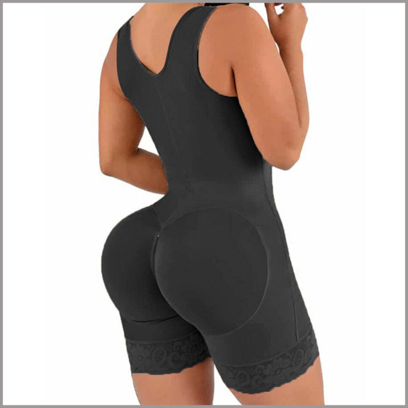 Crotch Zipper One Piece Underwear Full Body Shaper Women Postpartum Chest Cover Shaper