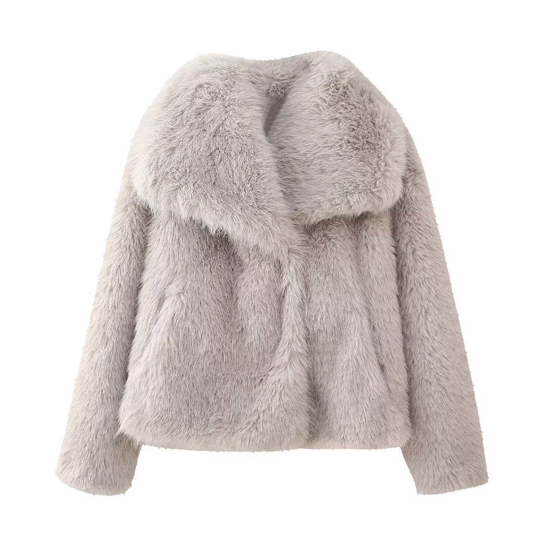 Artificial Fur Mink like Coat Winter Coat Socialite Top