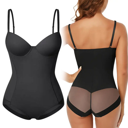 Waist Girdling Belly Contraction One Piece Corset Steel Ring Invisible Hip Lifting Jumpsuit One Piece Breasted Mesh