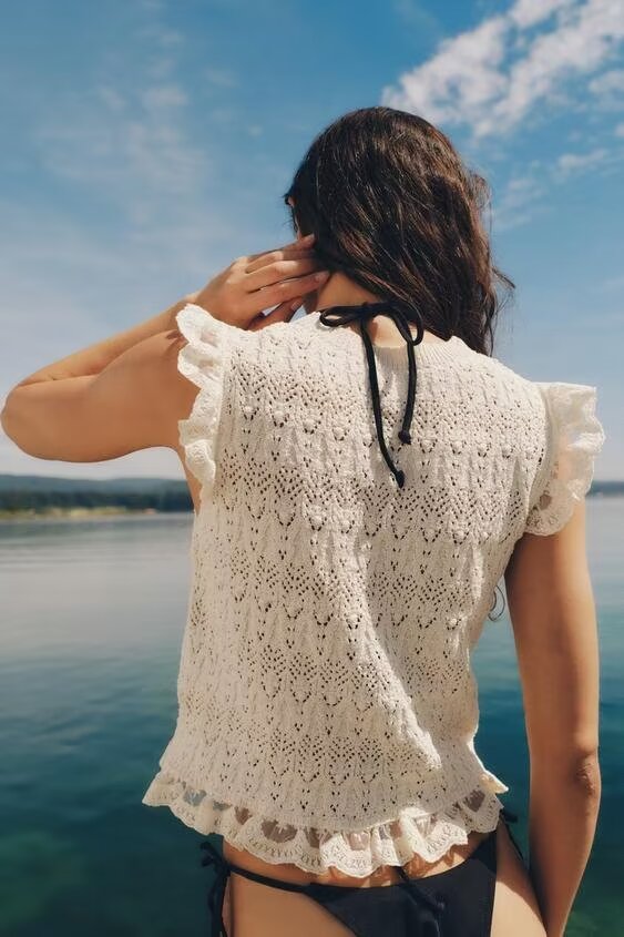 Women Clothing Short Romantic Sweater Vest Top