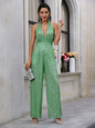 Summer Sexy Elegant Women Clothing V neck Halter Backless Jumpsuit Sequined Trousers