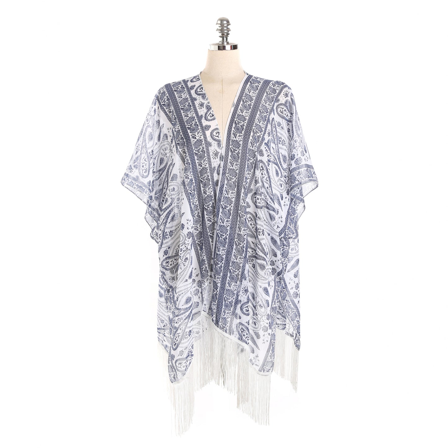 Dark Paisley Travel Sun Proof All Matching Cardigan Beach Cover Up