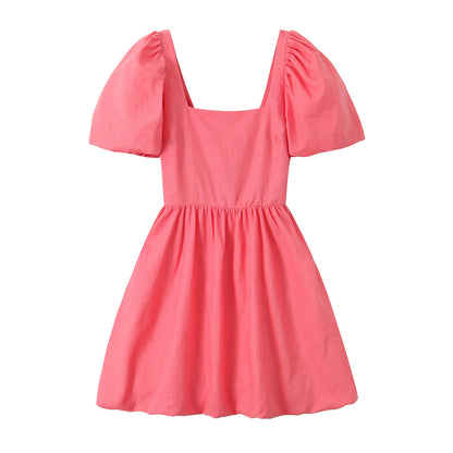 Summer Linen Blend Bowknot Decoration Mini Dress