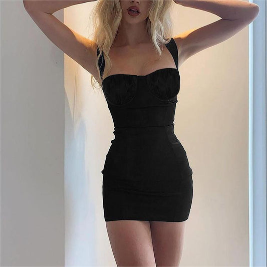 Women Clothing Summer Sexy off Neck Backless Waist Trimming Slimming Hip