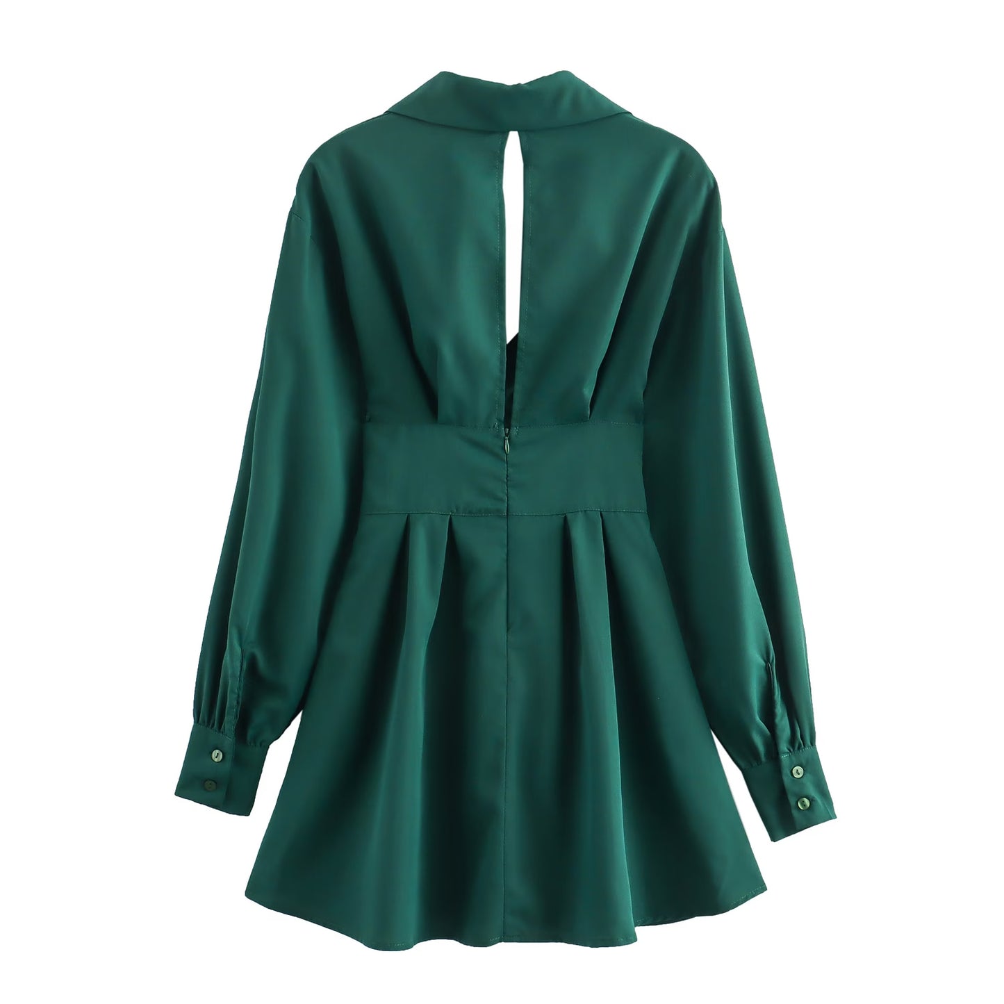 Summer Women Clothing Simple Lace Up Poplin Shirt Dress