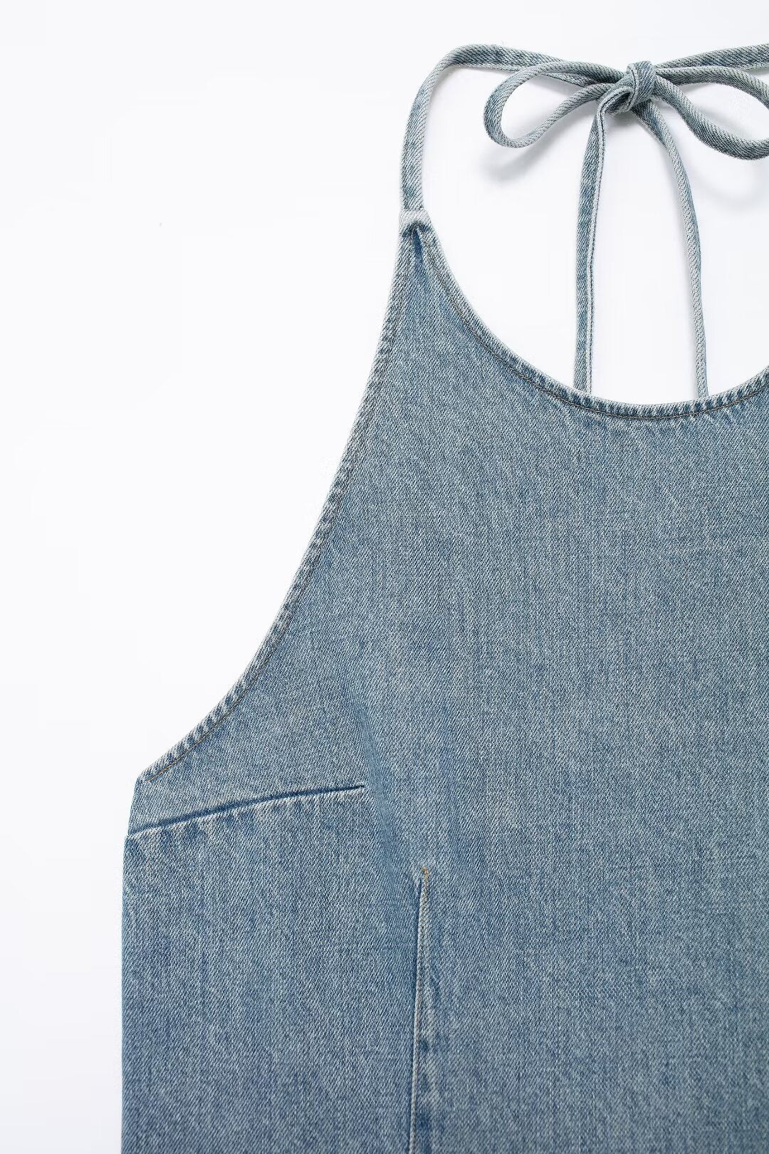 Summer Women Street Neck Sleeveless Denim Top