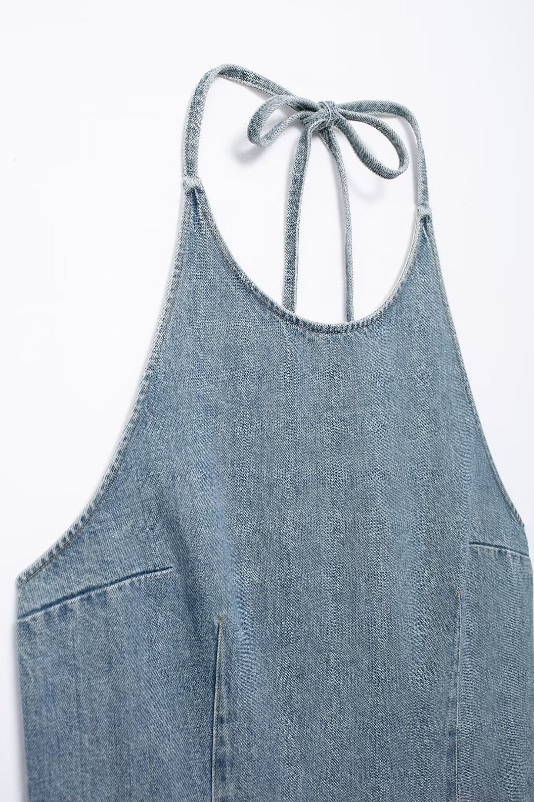 Summer Women Street Neck Sleeveless Denim Top