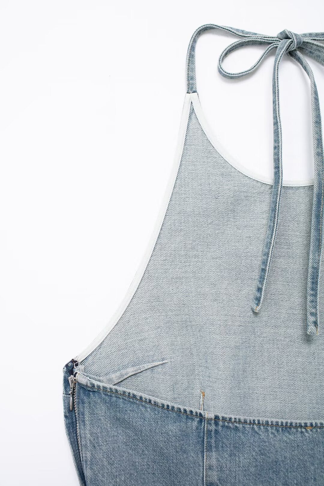 Summer Women Street Neck Sleeveless Denim Top