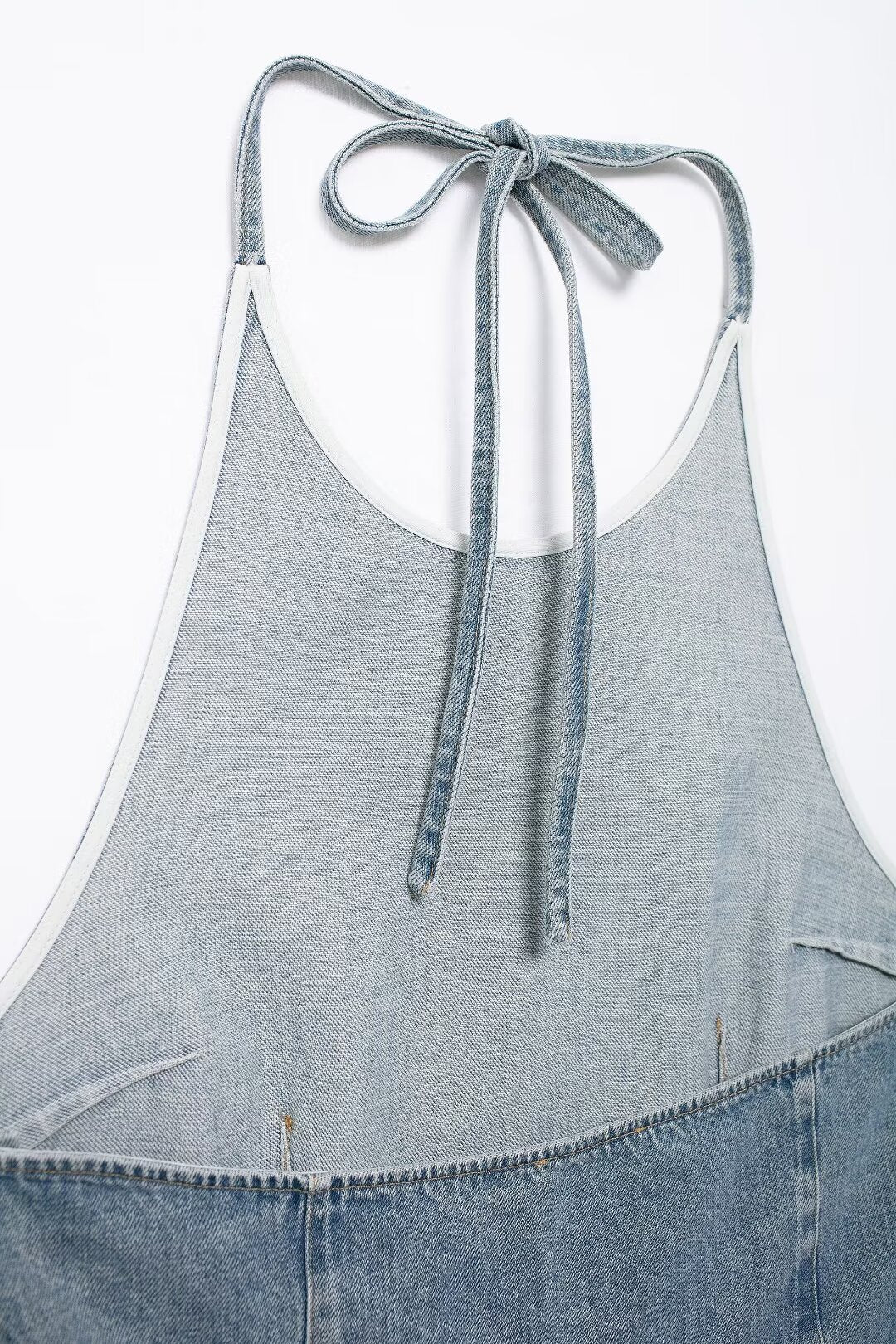 Summer Women Street Neck Sleeveless Denim Top