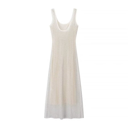 Fall Women Clothing Simple Light Diamond Vest Dress