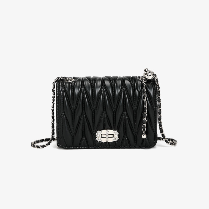 Bag Women Winter Pleated Chain Small Golden Balls Crossbody Bag