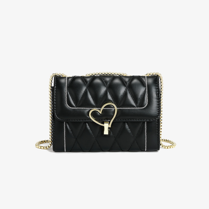 Chanel Bags Women Bag Winter Online Influencer Diamond Chain Metal Heart Shoulder Messenger Bag