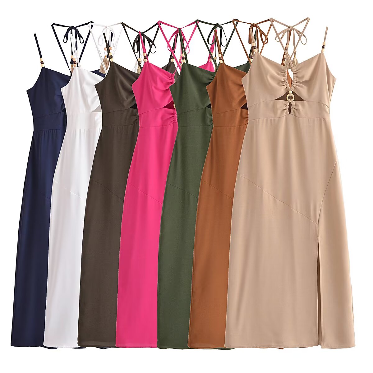 Summer Women Clothing Halter Chest Hollow Out Cutout Tube Top Dress