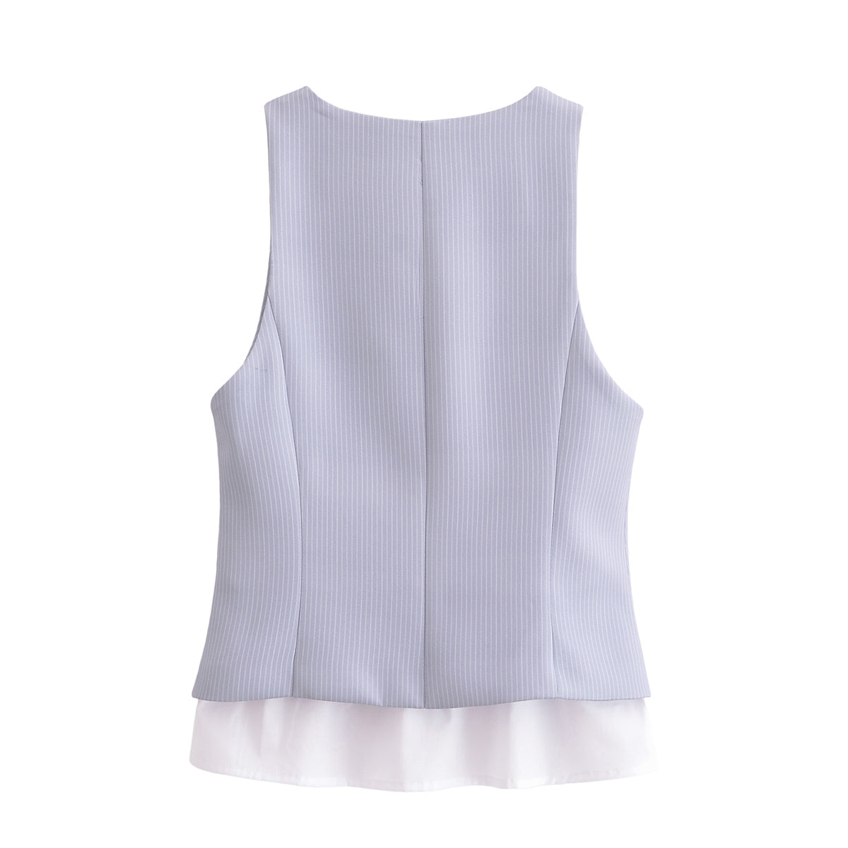 Spring Women Clothes Striped Patchwork Top Vest
