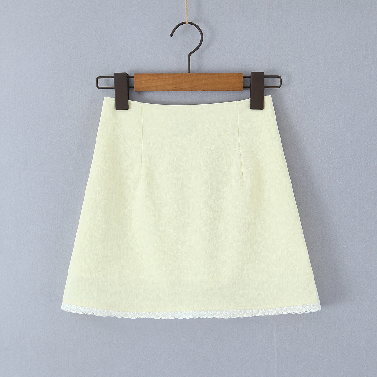 Vintage Little Fresh Sexy V neck Halter Elastic Smocking Waist Trimming Top Mini Skirt Outfit Women