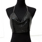 Women Clothing Metal Sequ Sling Party Nightclub Music Festival Sexy Sexy Metal Top Women