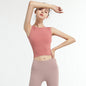 Solid Color Sexy Sports Vest Women Tight Elastic Quick-Drying Running Suit Gym Vest Yoga Jacket
