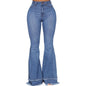 Women Jeans Tassel Slimming Flared Trousers Women Pants Sets