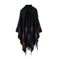 Ladies Thick Color Stripes Cashmere Jacquard Shawl Can Be Worn to Keep Warm Lengthened Hoodie Cloak