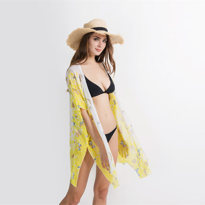 Small Butterfly Pattern Beach Swimming Bikini Cardigan