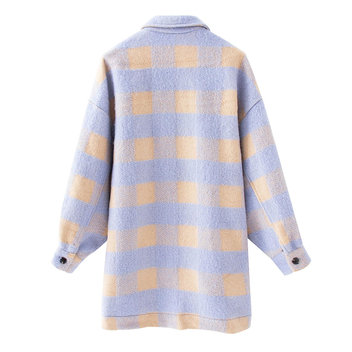 Women Clothing Spring Single-Sided Wool Plaid Coat