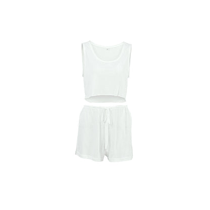 Summer Soft Skin Friendly Vest Shorts Two Piece Set Ladies Homewear Breathable Cool