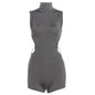 Summer Trends Women Round Neck Hollow Out Cutout Out Slim Fit Hip Raise All Match Backless Jumpsuit
