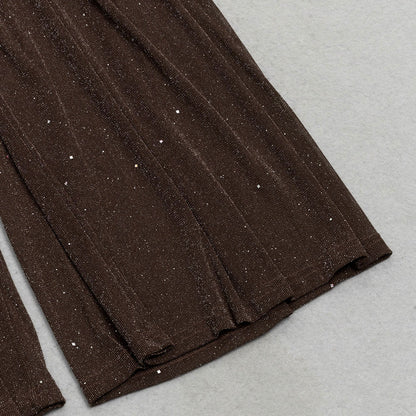 Dress Simple Sexy Halter Hollow Out Cutout Backless Slim Flared Pantyhose for Women