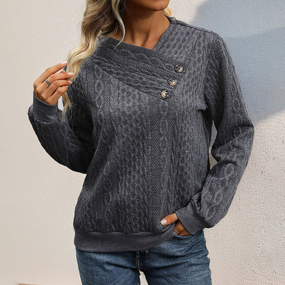 Fall Women Clothing Long Sleeve Pleated Solid Color Hoodie Women