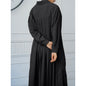 Spring Autumn Loose Overknee Dress Women Casual Large Version Back Pleated Long Shirt Dress