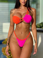 Swimsuit Women Seperated Swimwear Tube Top Contrast Color Sexy Bikini