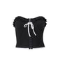 Spring Sexy off Shoulder Elegant Wooden Ear Short Inner Vest for Women