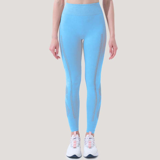 Mesh Solid Color Yoga Pants Women High Waist Hip Lift Stretch Quick Drying Tights Breathable Exercise Workout Pants