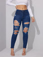 Stretch Slimming Holes Pants Jeans for Women