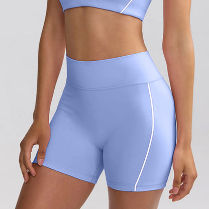 Spring Summer Yoga Clothes White Edge Lines High Strength High Waist Hip Lift Running Workout Shorts