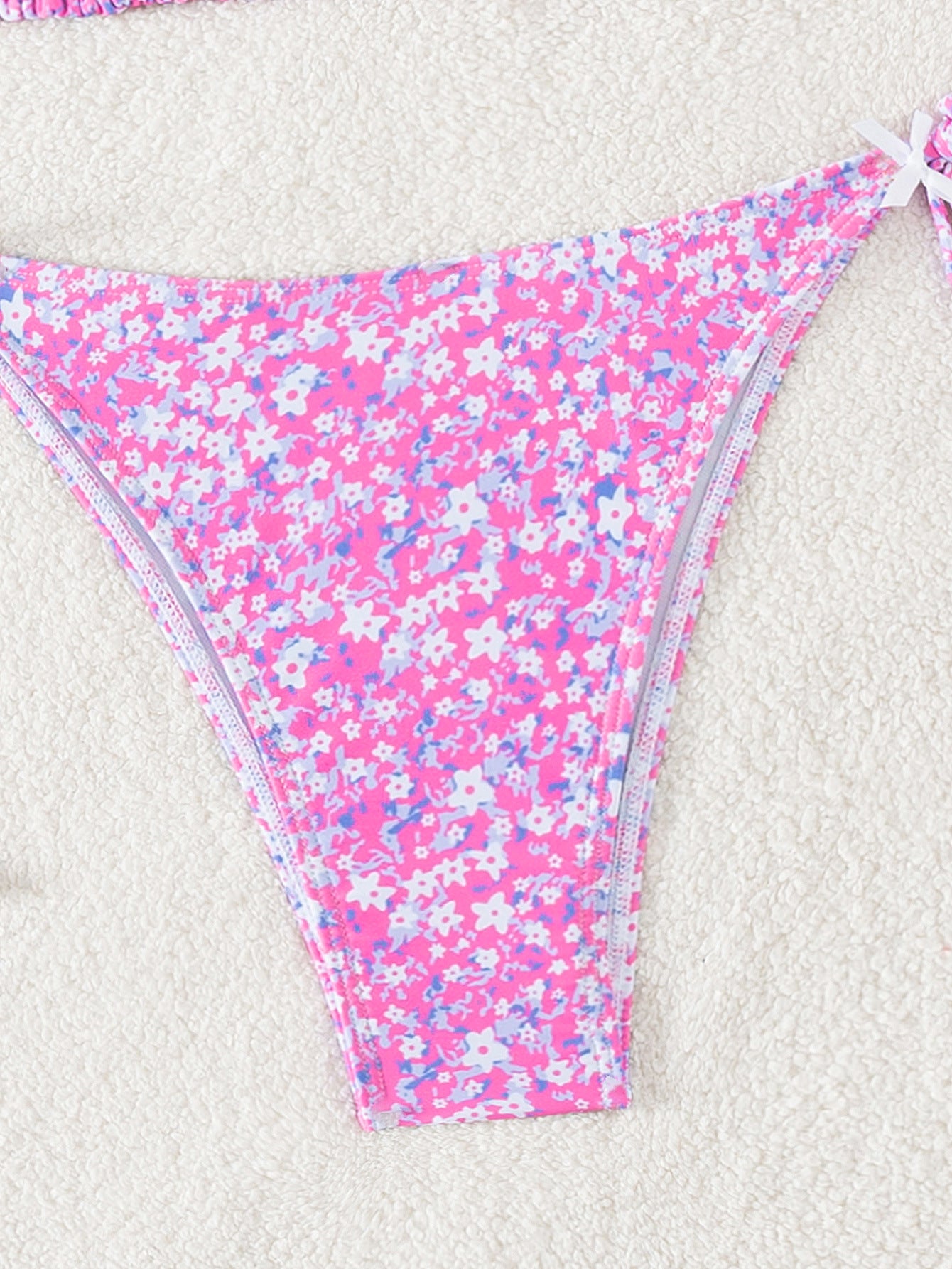 Bikini Floral Bow Lace up Sexy Bikini Swimsuit Swimwear Women