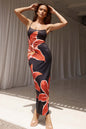 Summer Women Clothing Sexy Strap Floral Print Slim Fit Maxi Dress