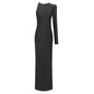 Summer Black One Shoulder Backless Snake Bone Chain Maxi Dress Women Clothing Dress