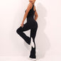 High Elastic Yoga Bodysuit Sexy Yoga Shapewear Belly Contracting Hip Lifting Wide Leg Jumpsuit