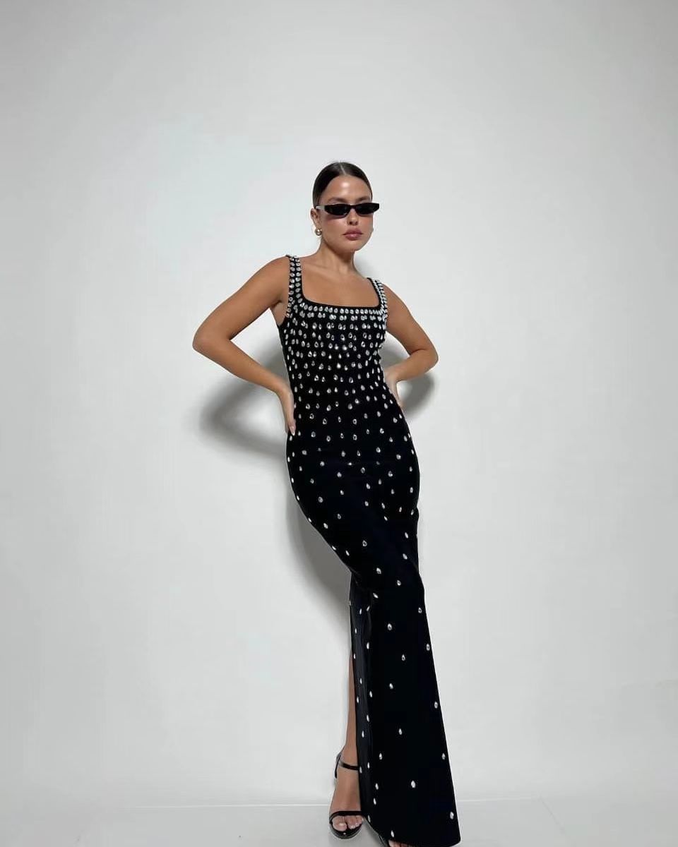 Women Slim Rhinestone Bandage Dress Luxury Party Bandage Dress