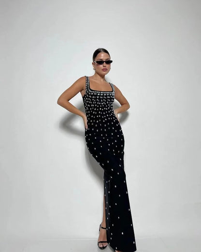 Women Slim Rhinestone Bandage Dress Luxury Party Bandage Dress