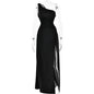 Women Backless Shoulder High Slit Dress Sexy Cold-Shoulder Sleeveless Maxi Dress Spring Summer