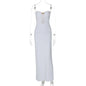 Sexy Patchwork Hooks Hollow Out Cutout Out Long Solid Color Adult Lady Woman Chest Wrapped Dress Women