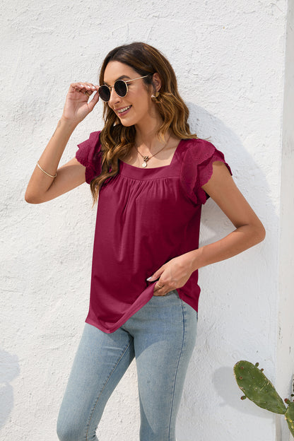 Spring Summer Women Clothing Loose Fitting Casual T shirt Women round Neck Short Sleeve Office Solid Color Top