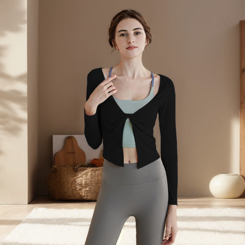 Yoga Wear Sports Top Women Quick Drying Blouse Long Sleeve Fitness Running Pilates Training Wear