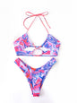 Arrival Women Seperated Swimwear Graffiti Printing Backless Swimsuit Bikini Bikini