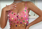 Hollow Out Cutout Rhinestone Body Cha Nightclubs Stage Performance Sexy Sling Color Chain Suit