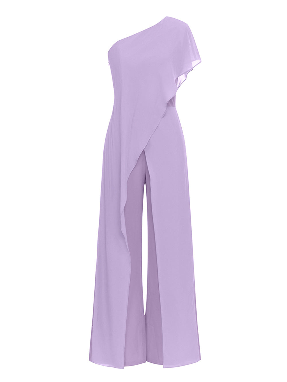 Dress Simple Sexy One Shoulder Hollow Out Cutout Backless Slim Flared Pantyhose for Women