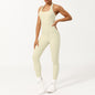 Summer Halter Low Collar Tight Waist Yoga Jumpsuit Body Shaping Non-Stitching Hip Lifting Jumpsuit with Chest Pad